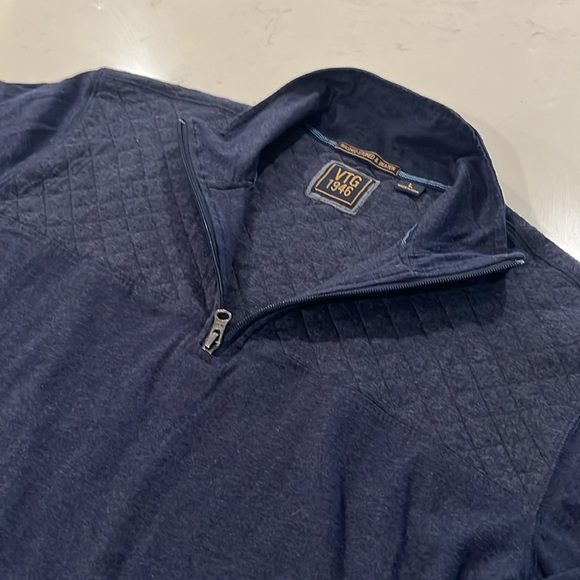 Men’s Large Vintage 1946 half zip navy sweater - Picture 2 of 3